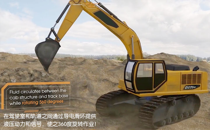 導電滑環(huán)在挖掘機傳動系統(tǒng)的應用